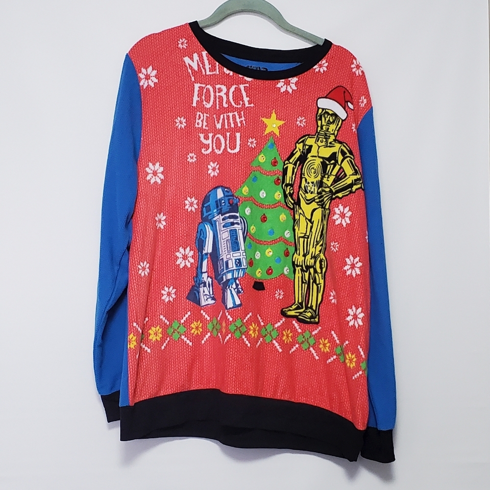 NWT Star Wars Christmas Sweater R2-D2 C-3PO X-Large Holidays Soft